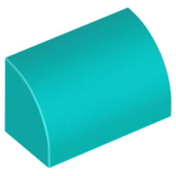 Slope, Curved 1 x 2 with Bottom Stud Holder - Dark Turquoise