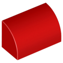 Slope, Curved 1 x 2 with Bottom Stud Holder - Red