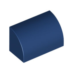 Slope, Curved 1 x 2 with Bottom Stud Holder - Dark Blue