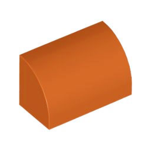 Деталь LEGO 37352 Slope, Curved 1 x 2 with Bottom Stud Holder - Dark Orange