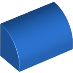 Slope, Curved 1 x 2 with Bottom Stud Holder - Blue