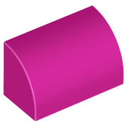 Slope, Curved 1 x 2 with Bottom Stud Holder - Magenta