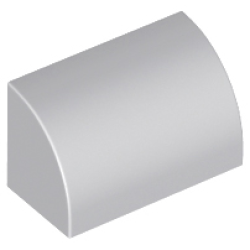 Slope, Curved 1 x 2 with Bottom Stud Holder - Light Bluish Gray