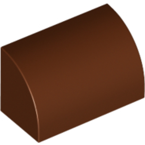 Деталь LEGO 37352 Slope, Curved 1 x 2 with Bottom Stud Holder - Reddish Brown