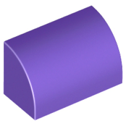 Slope, Curved 1 x 2 with Bottom Stud Holder - Dark Purple