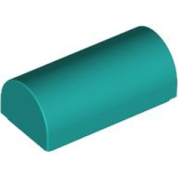 Slope, Curved 1 x 2 x 2/3 Double - Dark Turquoise