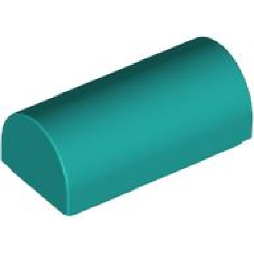 Деталь LEGO 3563 Slope, Curved 1 x 2 x 2/3 Double - Dark Turquoise