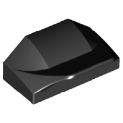 Slope, Curved 1 x 2 x 2/3 Wing End - Black