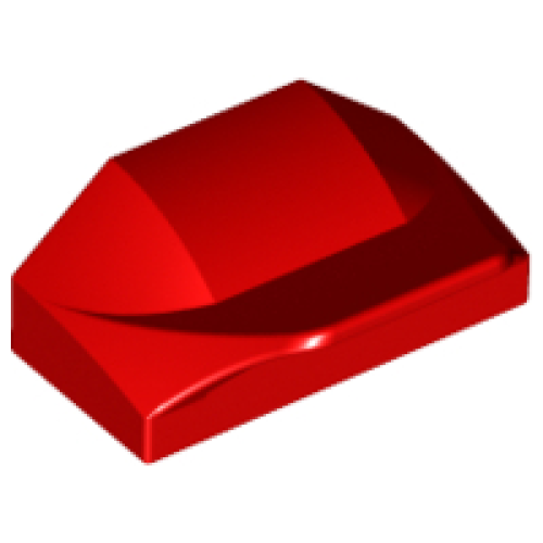 Деталь LEGO 47458 Slope, Curved 1 x 2 x 2/3 Wing End - Red