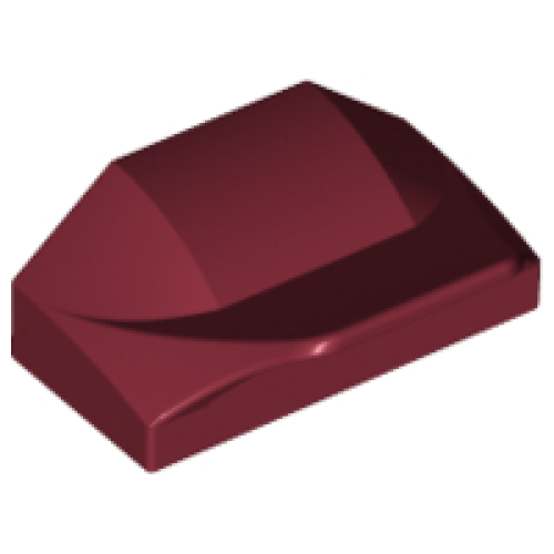 Деталь LEGO 47458 Slope, Curved 1 x 2 x 2/3 Wing End - Dark Red