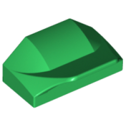 Slope, Curved 1 x 2 x 2/3 Wing End - Green