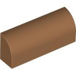 Slope, Curved 1 x 4 x 1 1/3 - Medium Nougat