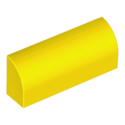Slope, Curved 1 x 4 x 1 1/3 - Yellow