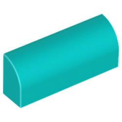 Slope, Curved 1 x 4 x 1 1/3 - Dark Turquoise