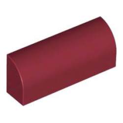 Slope, Curved 1 x 4 x 1 1/3 - Dark Red