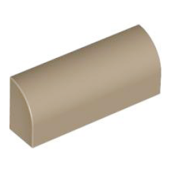 Slope, Curved 1 x 4 x 1 1/3 - Dark Tan