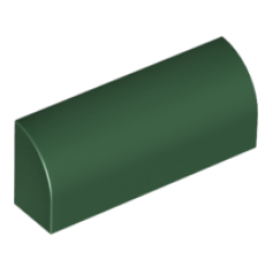 Slope, Curved 1 x 4 x 1 1/3 - Dark Green