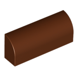 Slope, Curved 1 x 4 x 1 1/3 - Reddish Brown