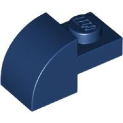 Slope, Curved 2 x 1 with Recessed Stud - Dark Blue