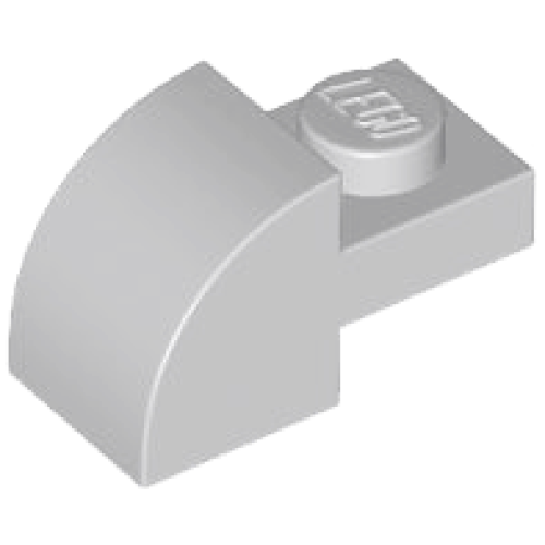 Деталь LEGO 5841 Slope, Curved 2 x 1 with Recessed Stud - Light Bluish Gray