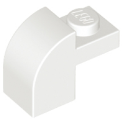 Slope, Curved 2 x 1 x 1 1/3 with Recessed Stud - White