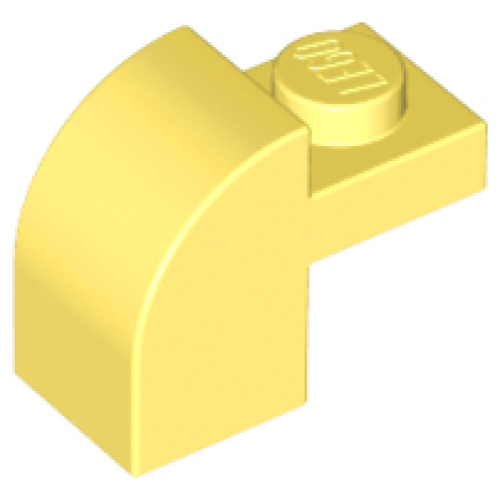 Деталь LEGO 6091 Slope, Curved 2 x 1 x 1 1/3 with Recessed Stud - Bright Light Yellow