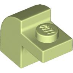 Slope, Curved 2 x 1 x 1 1/3 with Recessed Stud - Yellowish Green