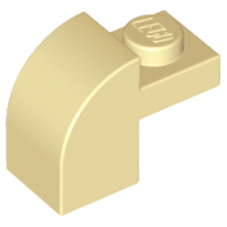 Slope, Curved 2 x 1 x 1 1/3 with Recessed Stud - Tan