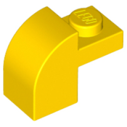 Slope, Curved 2 x 1 x 1 1/3 with Recessed Stud - Yellow