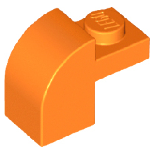 Деталь LEGO 6091 Slope, Curved 2 x 1 x 1 1/3 with Recessed Stud - Orange