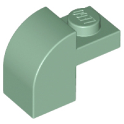Slope, Curved 2 x 1 x 1 1/3 with Recessed Stud - Sand Green