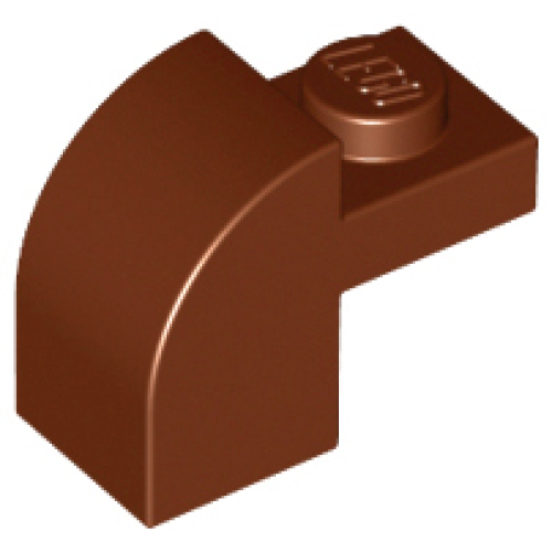 Деталь LEGO 6091 Slope, Curved 2 x 1 x 1 1/3 with Recessed Stud - Reddish Brown