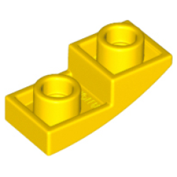Slope, Curved 2 x 1 x 2/3 Inverted - Yellow