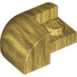 Slope, Curved 2 x 2 Corner Round with Recessed Stud - Pearl Gold