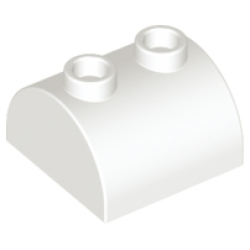 Slope, Curved 2 x 2 Double with 2 Hollow Studs - White