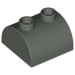 Slope, Curved 2 x 2 Double with 2 Hollow Studs - Dark Gray