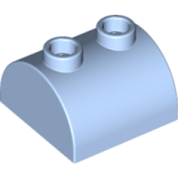 Slope, Curved 2 x 2 Double with 2 Hollow Studs - Bright Light Blue