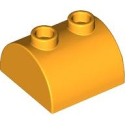 Slope, Curved 2 x 2 Double with 2 Hollow Studs - Bright Light Orange