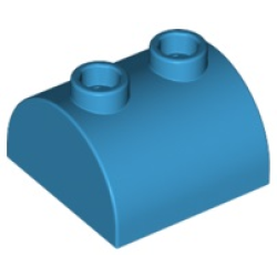 Slope, Curved 2 x 2 Double with 2 Hollow Studs - Dark Azure