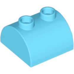 Slope, Curved 2 x 2 Double with 2 Hollow Studs - Medium Azure