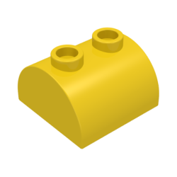 Slope, Curved 2 x 2 Double with 2 Hollow Studs - Yellow