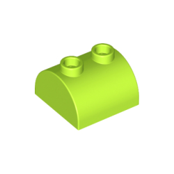 Slope, Curved 2 x 2 Double with 2 Hollow Studs - Lime