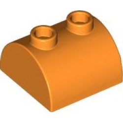 Slope, Curved 2 x 2 Double with 2 Hollow Studs - Orange