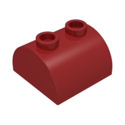 Slope, Curved 2 x 2 Double with 2 Hollow Studs - Dark Red