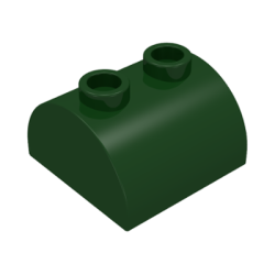 Slope, Curved 2 x 2 Double with 2 Hollow Studs - Dark Green