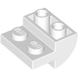 Slope, Curved 2 x 2 Inverted with 2 Recessed Studs - White
