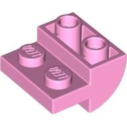 Slope, Curved 2 x 2 Inverted with 2 Recessed Studs - Bright Pink