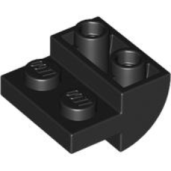 Slope, Curved 2 x 2 Inverted with 2 Recessed Studs - Black