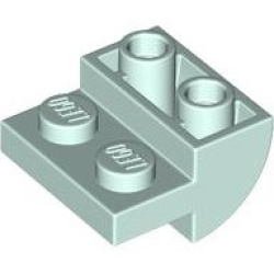 Slope, Curved 2 x 2 Inverted with 2 Recessed Studs - Light Aqua