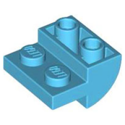 Slope, Curved 2 x 2 Inverted with 2 Recessed Studs - Medium Azure
